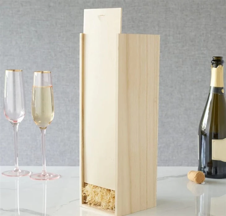 Wood Grain Single Bottle Wooden Decorative Wine Box Wood Grain Single Bottle Wooden Decorative Wine Box